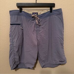 Patagonia Men’s Light Blue Stretch Wavefarer Board Shorts - 21”